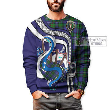 Donnachaidh Tartan Sweatshirt with Epic Bagpipe Style