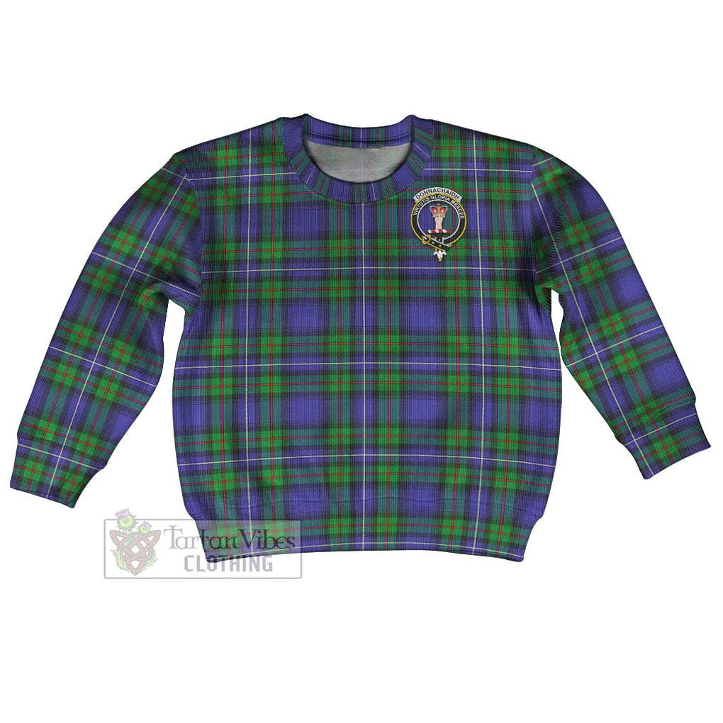 Tartan Vibes Clothing Donnachaidh Tartan Kid Ugly Sweater with Family Crest