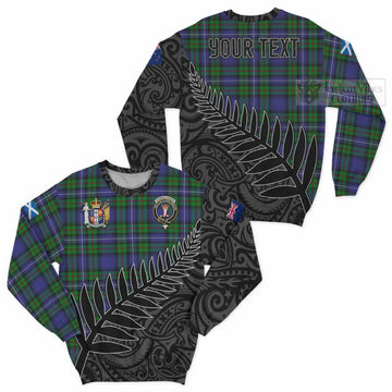 Donnachaidh Crest Tartan Sweatshirt with New Zealand Silver Fern Half Style