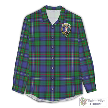 Donnachaidh Tartan Womens Casual Shirt with Family Crest