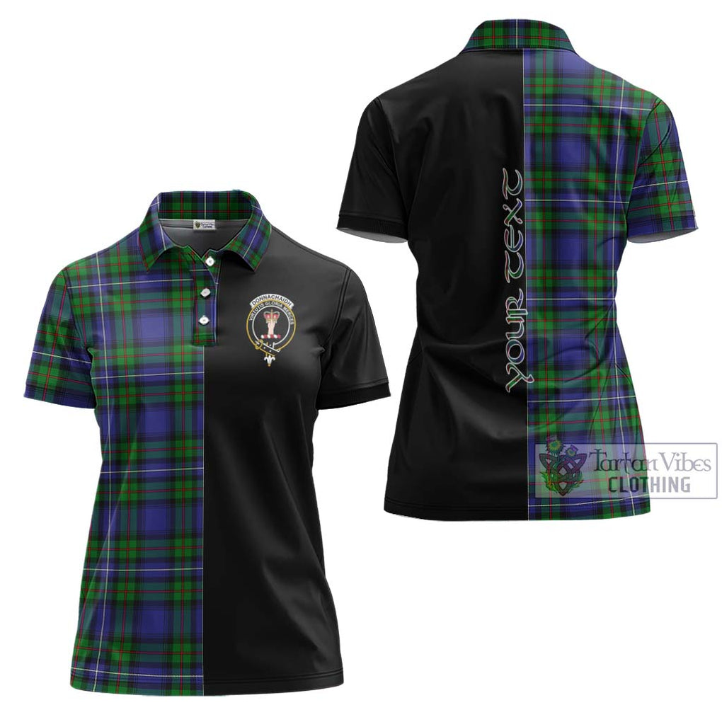 Donnachaidh Tartan Women's Polo Shirt with Family Crest and Half Of Me Style Women - Tartanvibesclothing Shop