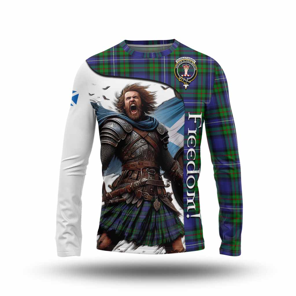 Tartan Vibes Clothing Donnachaidh Crest Tartan Long Sleeve T-Shirt Inspired by the Freedom of Scottish Warrior