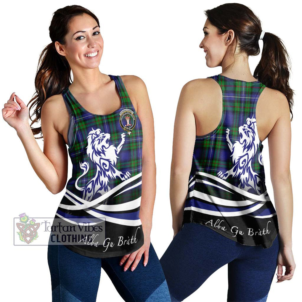 Donnachaidh Tartan Women's Racerback Tanks with Alba Gu Brath Regal Lion Emblem 4XL - Tartanvibesclothing Shop