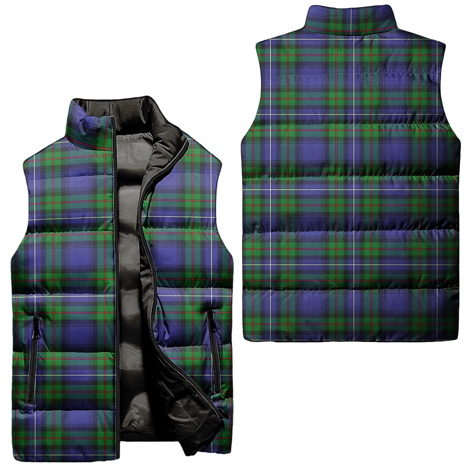 Donnachaidh Tartan Sleeveless Puffer Jacket Unisex - Tartanvibesclothing