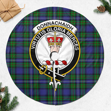 Donnachaidh Tartan Christmas Tree Skirt with Family Crest