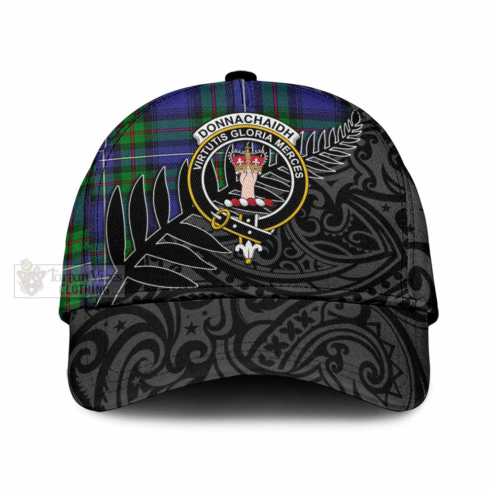 Tartan Vibes Clothing Donnachaidh Tartan Classic Cap with New Zealand Silver Fern Half Style