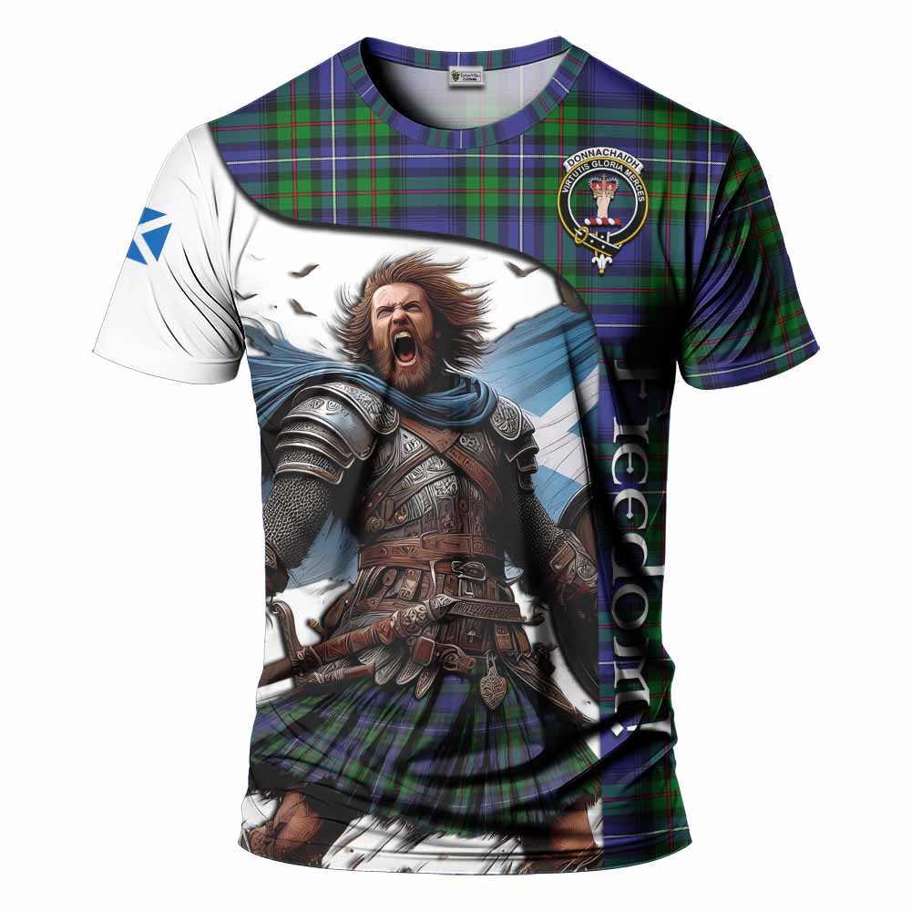 Donnachaidh Crest Tartan T-Shirt Inspired by the Freedom of Scottish Warrior