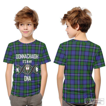 Donnachaidh Tartan Kid T-Shirt with Family Crest DNA In Me Style