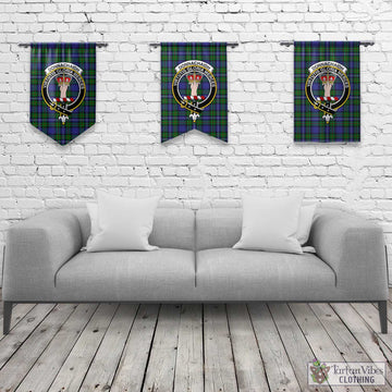 Donnachaidh Tartan Gonfalon, Tartan Banner with Family Crest