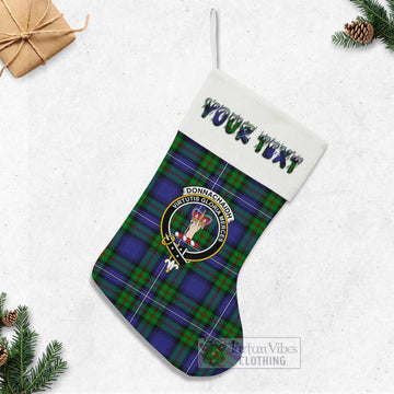 Donnachaidh Tartan Family Crest Christmas Stocking with Personalized Text