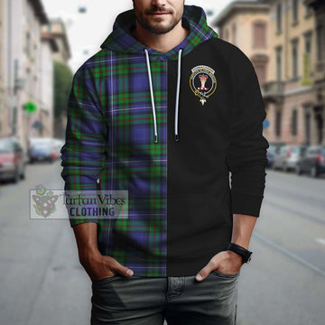 Donnachaidh Tartan Hoodie with Family Crest and Half Of Me Style