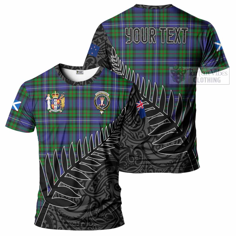 Tartan Vibes Clothing Donnachaidh Crest Tartan T-Shirt with New Zealand Silver Fern Half Style