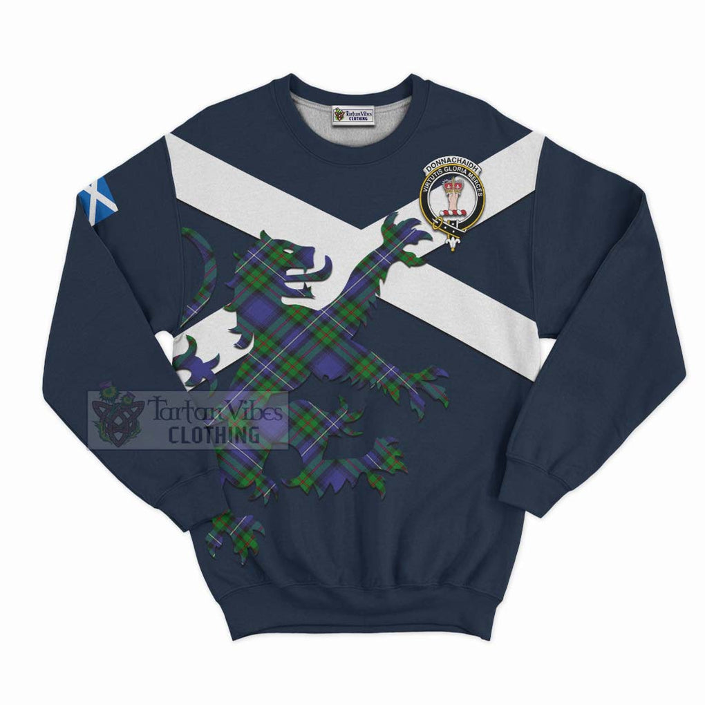 Tartan Vibes Clothing Donnachaidh Tartan Lion Rampant Sweatshirt – Proudly Display Your Heritage with Alba Gu Brath and Clan Name