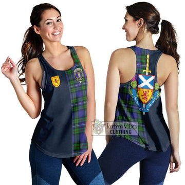 Donnachaidh Tartan Women's Racerback Tanks Alba with Scottish Lion Royal Arm Half Style