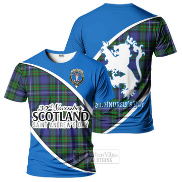 Donnachaidh Family Crest Tartan T-Shirt Celebrate Saint Andrew's Day in Style