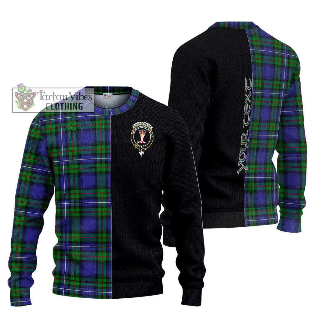 Donnachaidh Tartan Knitted Sweater with Family Crest and Half Of Me Style Unisex - Tartanvibesclothing Shop