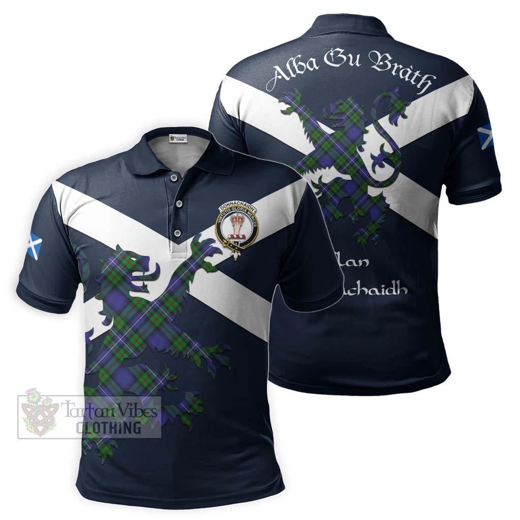 Tartan Vibes Clothing Donnachaidh Tartan Lion Rampant Polo Shirt – Proudly Display Your Heritage with Alba Gu Brath and Clan Name