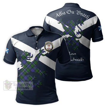 Donnachaidh Tartan Lion Rampant Polo Shirt  Proudly Display Your Heritage with Alba Gu Brath and Clan Name