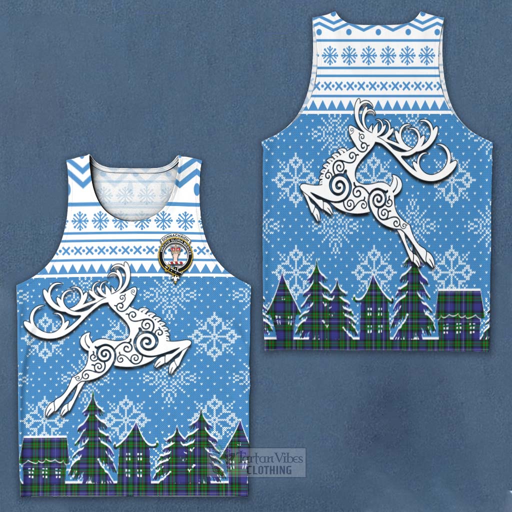 Tartan Vibes Clothing Donnachaidh Clan Christmas Men's Tank Top Celtic Reindeer Style