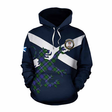 Donnachaidh Tartan Lion Rampant Cotton Hoodie Proudly Display Your Heritage with Alba Gu Brath and Clan Name