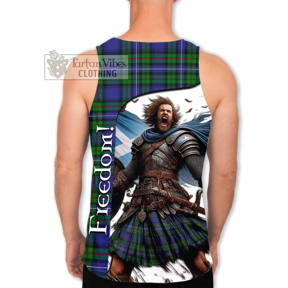 Tartan Vibes Clothing Donnachaidh Crest Tartan Men's Tank Top Inspired by the Freedom of Scottish Warrior