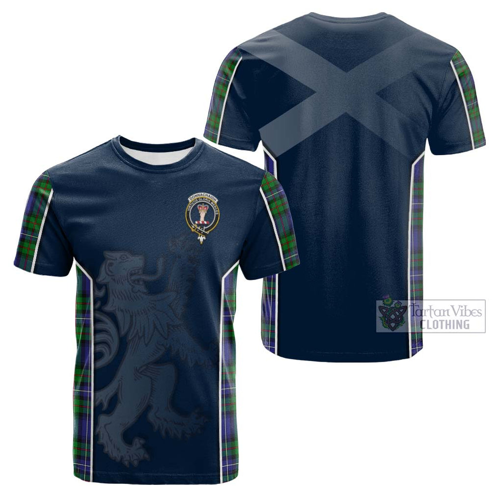 Tartan Vibes Clothing Donnachaidh Tartan Cotton T-shirt with Family Crest and Lion Rampant Vibes Sport Style