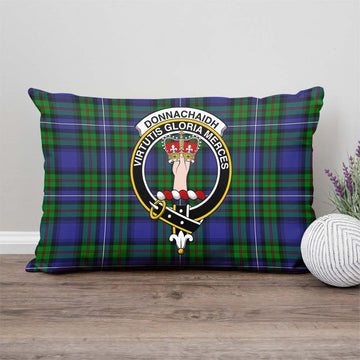 Donnachaidh Tartan Pillow Cover with Family Crest