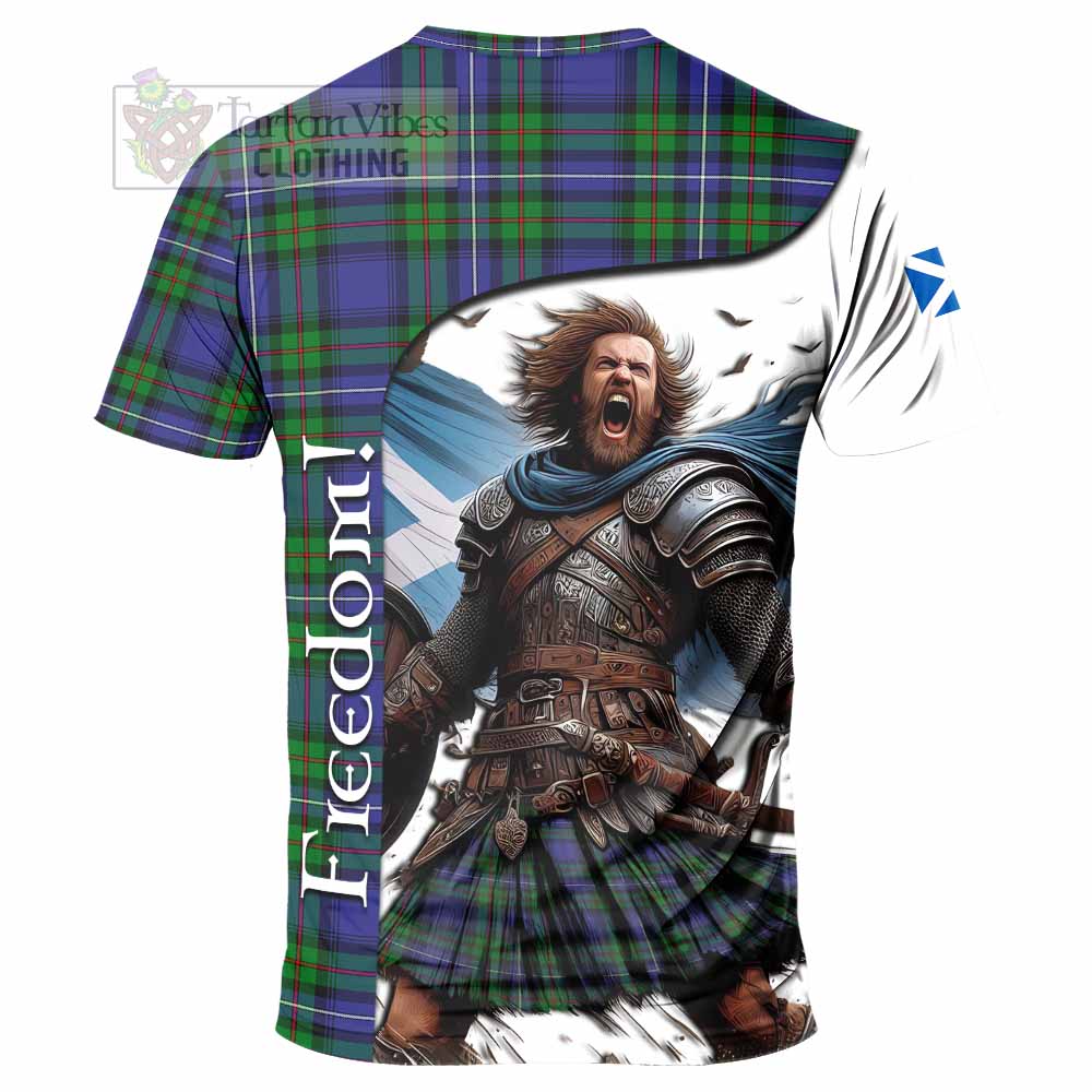 Donnachaidh Crest Tartan T-Shirt Inspired by the Freedom of Scottish Warrior