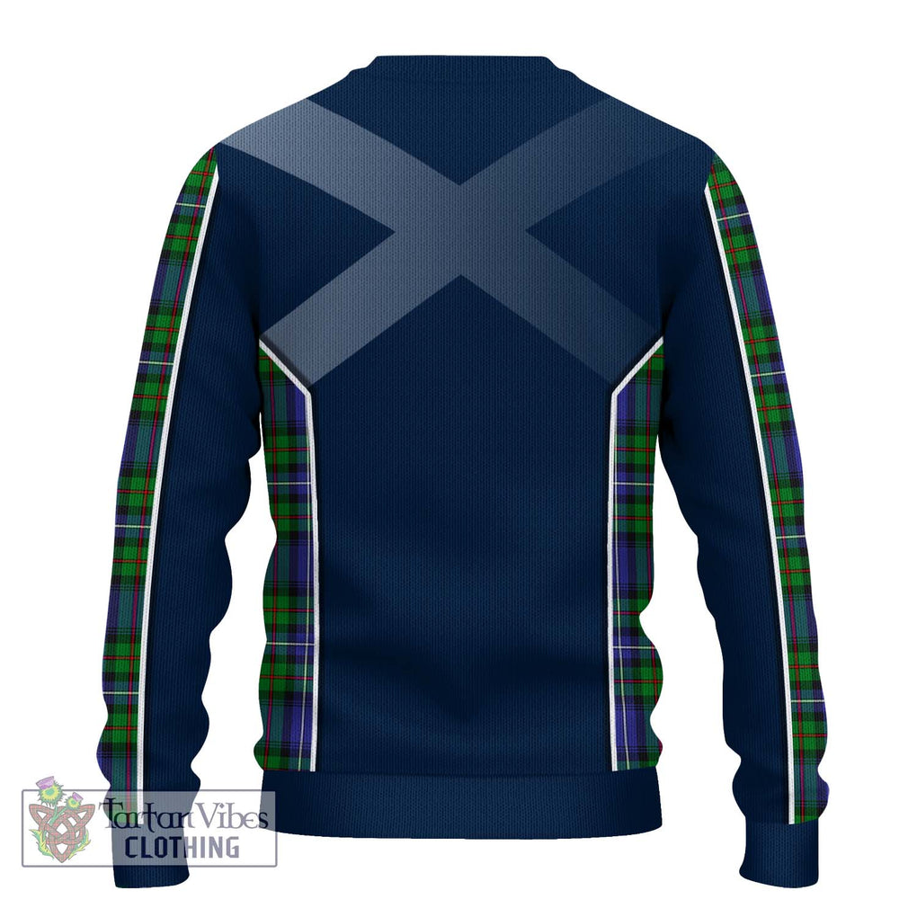 Donnachaidh Tartan Knitted Sweater with Family Crest and Lion Rampant Vibes Sport Style - Tartan Vibes Clothing