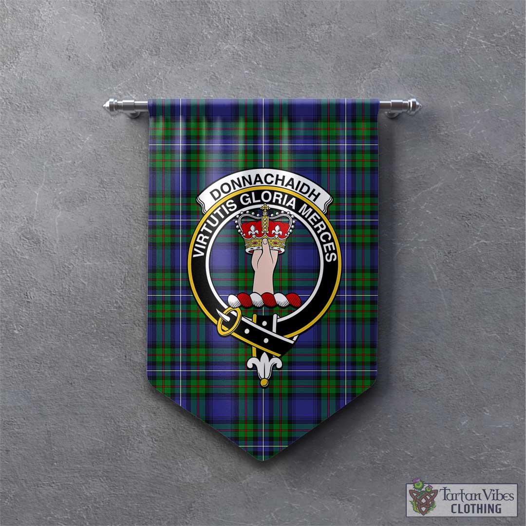 Tartan Vibes Clothing Donnachaidh Tartan Gonfalon, Tartan Banner with Family Crest