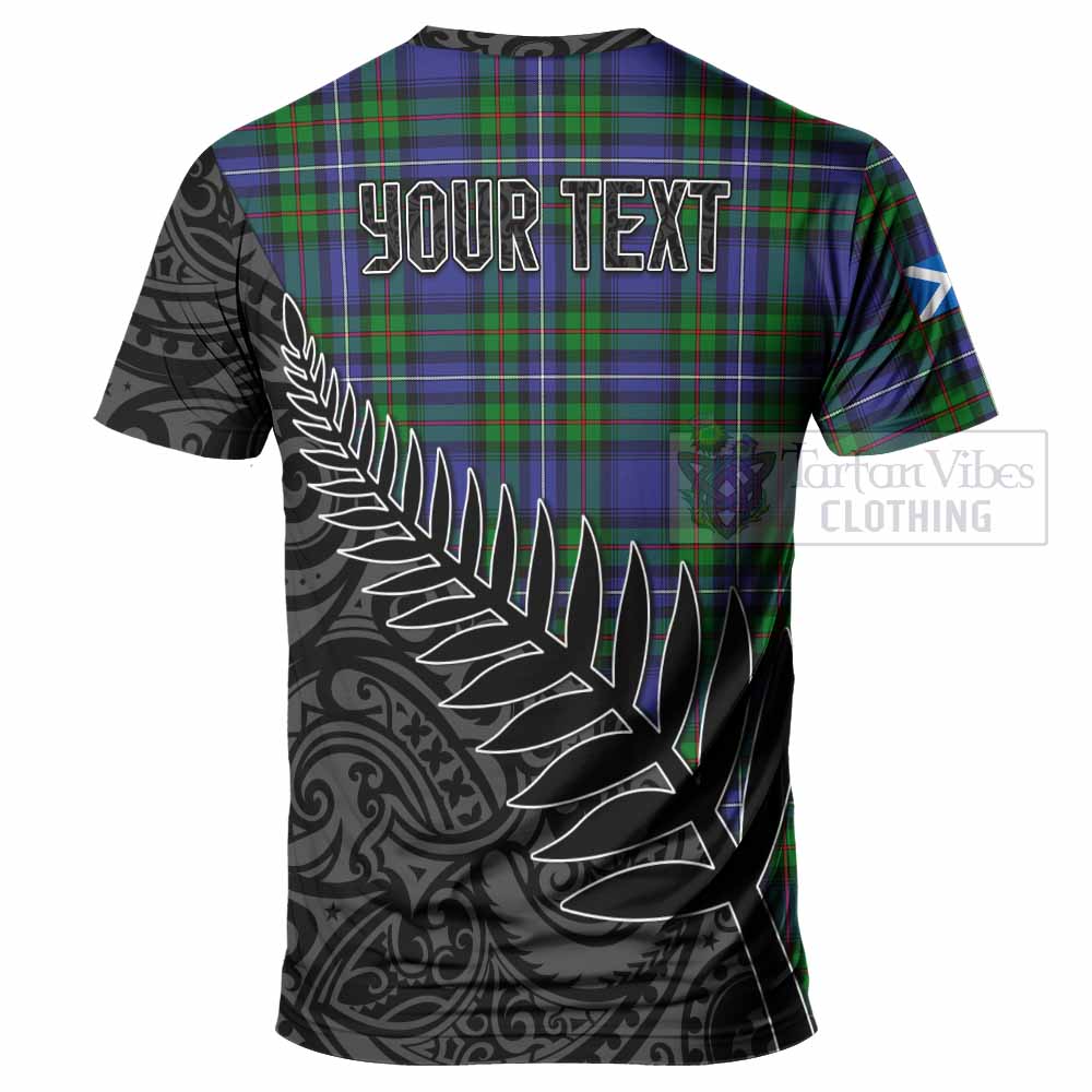 Tartan Vibes Clothing Donnachaidh Crest Tartan T-Shirt with New Zealand Silver Fern Half Style