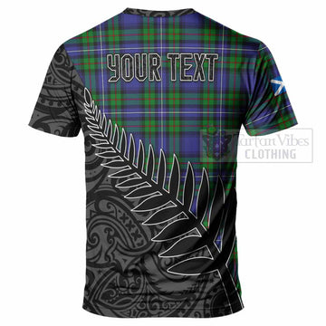 Donnachaidh Crest Tartan T-Shirt with New Zealand Silver Fern Half Style