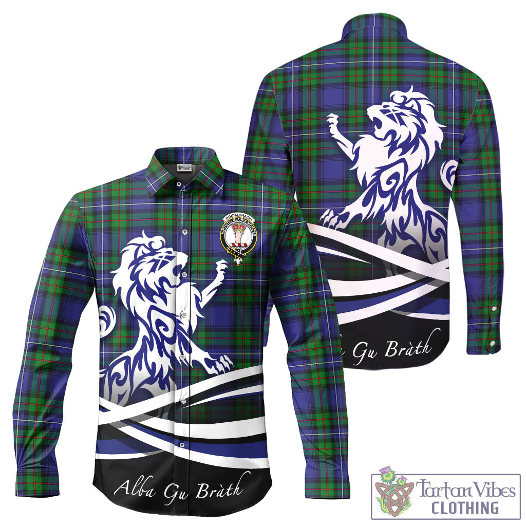 donnachaidh-tartan-long-sleeve-button-up-shirt-with-alba-gu-brath-regal-lion-emblem