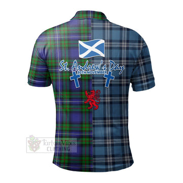 Donnachaidh Tartan Polo Shirt Happy St. Andrew's Day Half Tartan Style