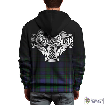 Donnachaidh Tartan Hoodie Featuring Alba Gu Brath Family Crest Celtic Inspired