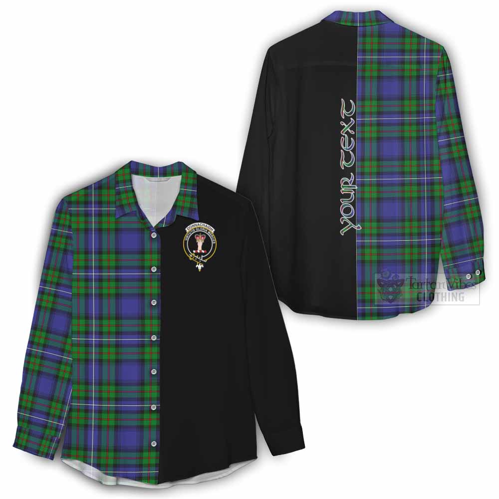 Tartan Vibes Clothing Donnachaidh Tartan Women's Casual Shirt with Family Crest and Half Of Me Style