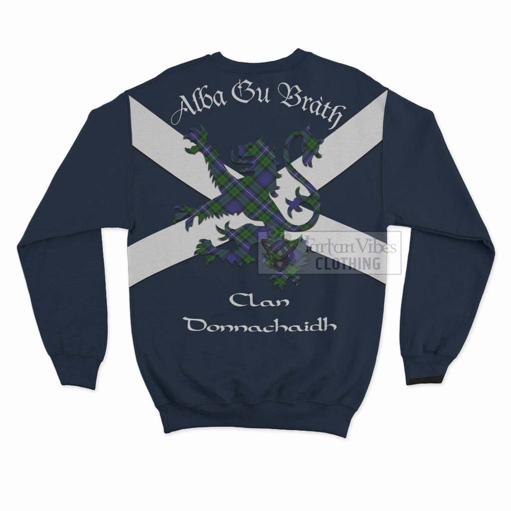 Tartan Vibes Clothing Donnachaidh Tartan Lion Rampant Sweatshirt – Proudly Display Your Heritage with Alba Gu Brath and Clan Name