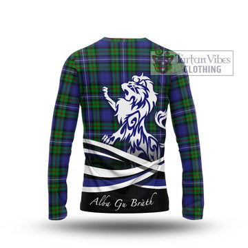 Donnachaidh Tartan Long Sleeve T-Shirt with Alba Gu Brath Regal Lion Emblem