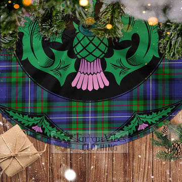 Donnachaidh Tartan Christmas Tree Skirt Scottish Thistle Style