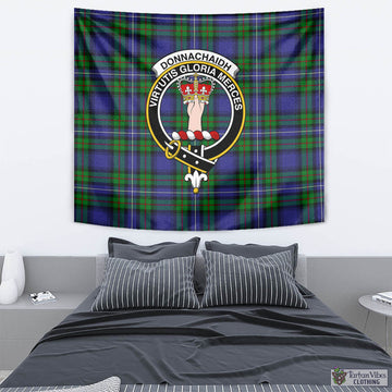 Donnachaidh Tartan Tapestry Wall Hanging and Home Decor for Room with Family Crest