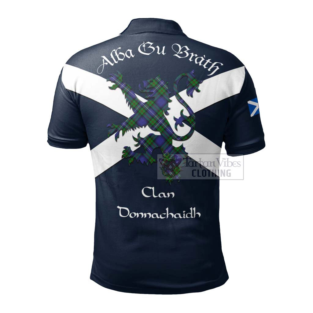 Tartan Vibes Clothing Donnachaidh Tartan Lion Rampant Polo Shirt – Proudly Display Your Heritage with Alba Gu Brath and Clan Name