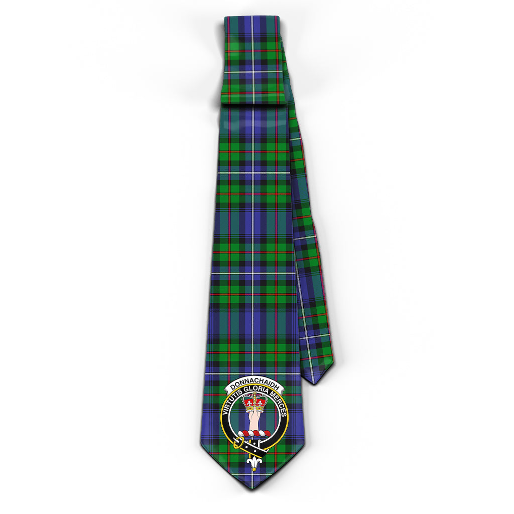 Donnachaidh Tartan Classic Necktie with Family Crest - Tartan Vibes Clothing