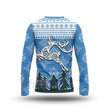 Donnachaidh Clan Christmas Long Sleeve T-Shirt Celtic Reindeer Style