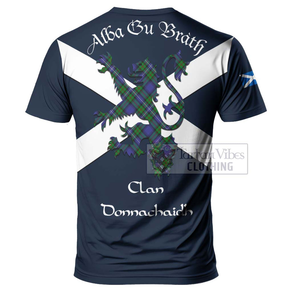 Tartan Vibes Clothing Donnachaidh Tartan Lion Rampant T-Shirt – Proudly Display Your Heritage with Alba Gu Brath and Clan Name