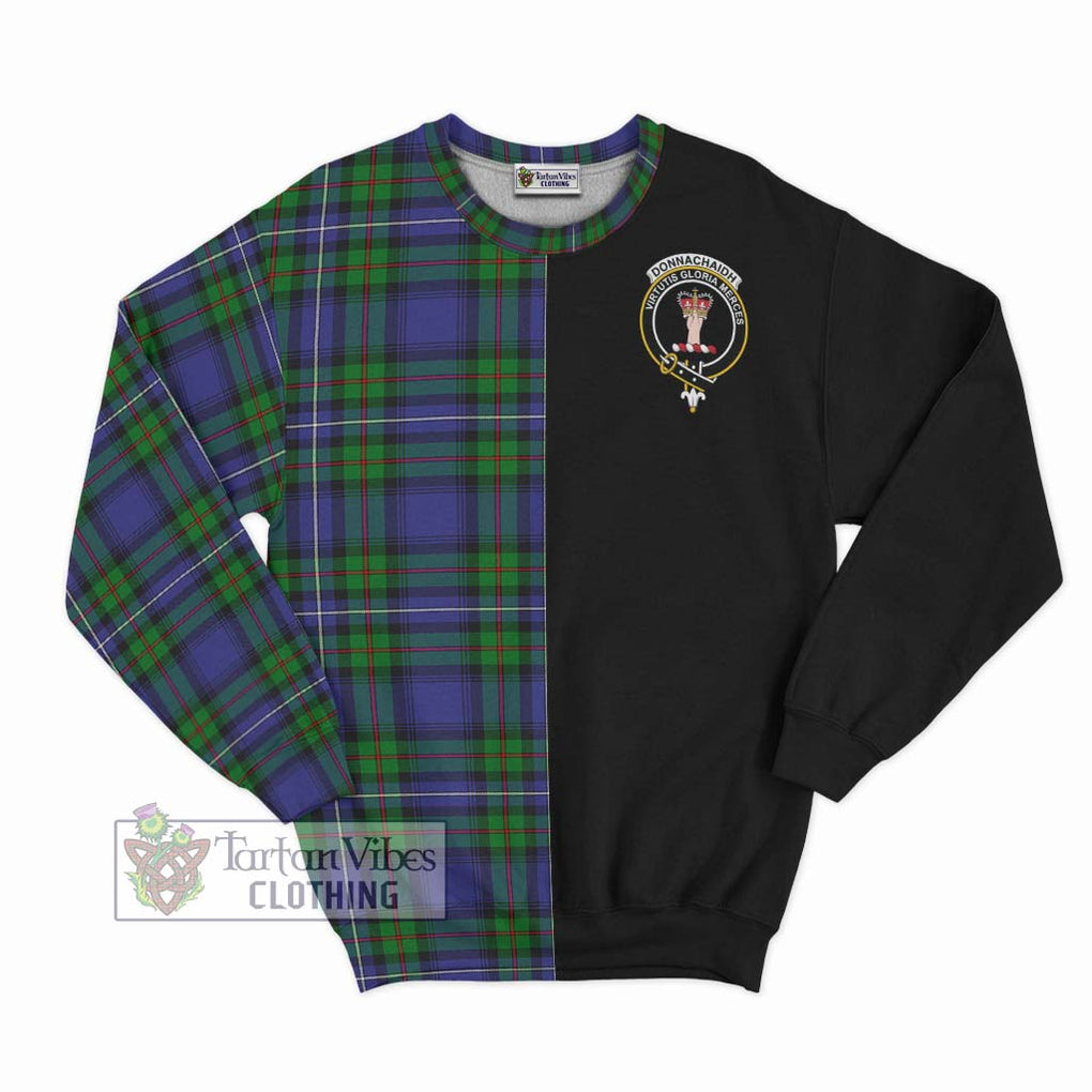 Donnachaidh Tartan Sweatshirt with Family Crest and Half Of Me Style - Tartanvibesclothing Shop