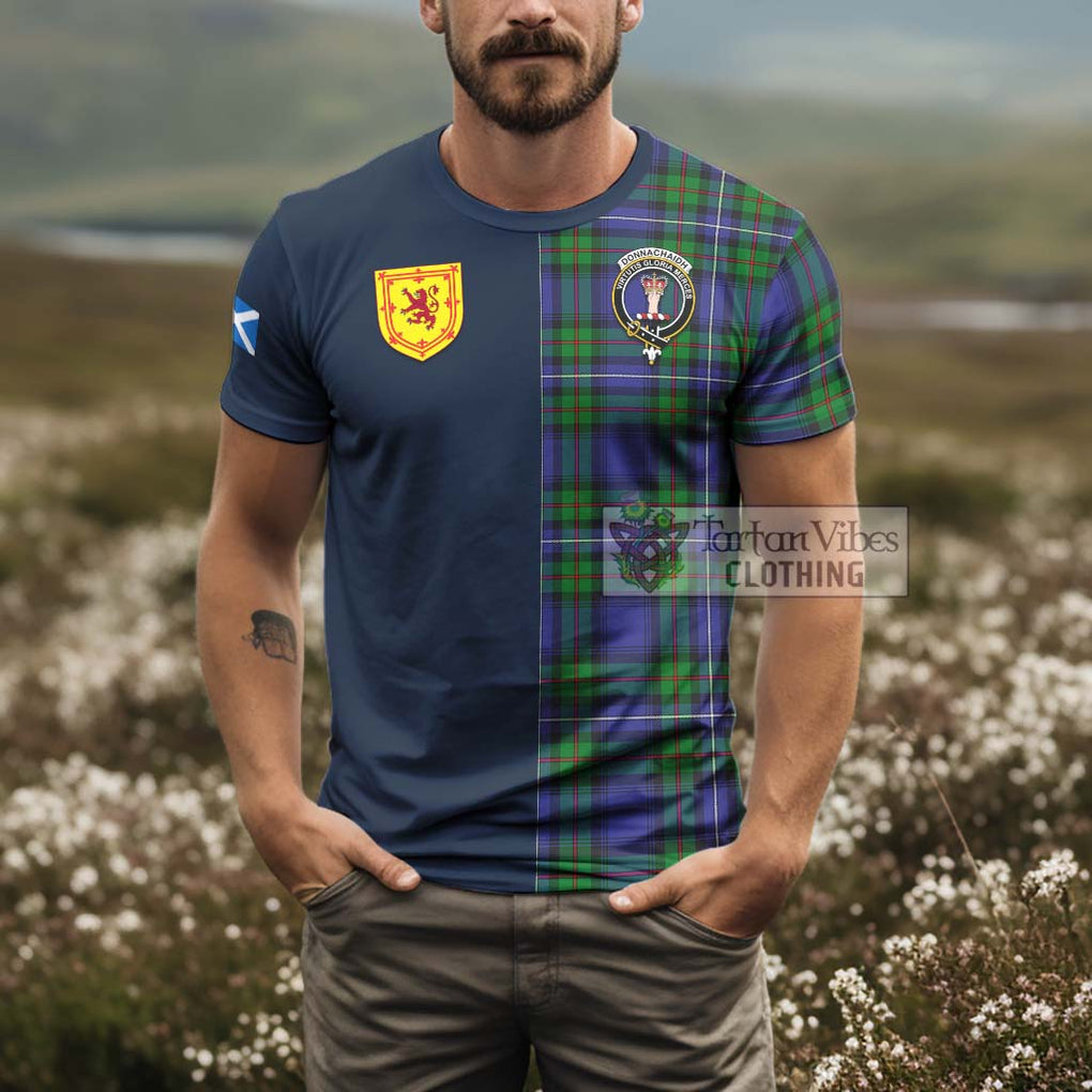 Tartan Vibes Clothing Donnachaidh Tartan T-Shirt Alba with Scottish Lion Royal Arm Half Style