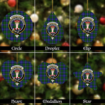 Donnachaidh Tartan Christmas Ornaments with Family Crest