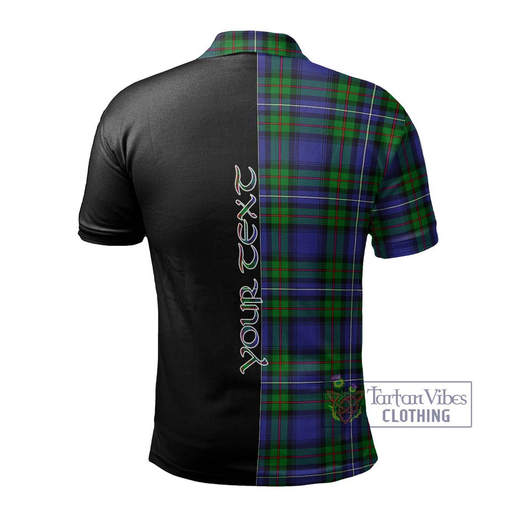 Donnachaidh Tartan Polo Shirt with Family Crest and Half Of Me Style - Tartanvibesclothing Shop