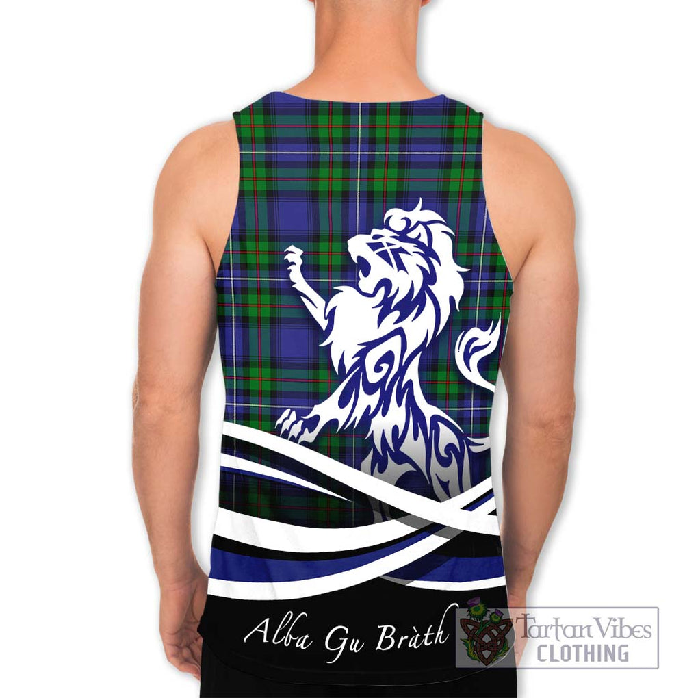 Donnachaidh Tartan Men's Tank Top with Alba Gu Brath Regal Lion Emblem - Tartanvibesclothing Shop