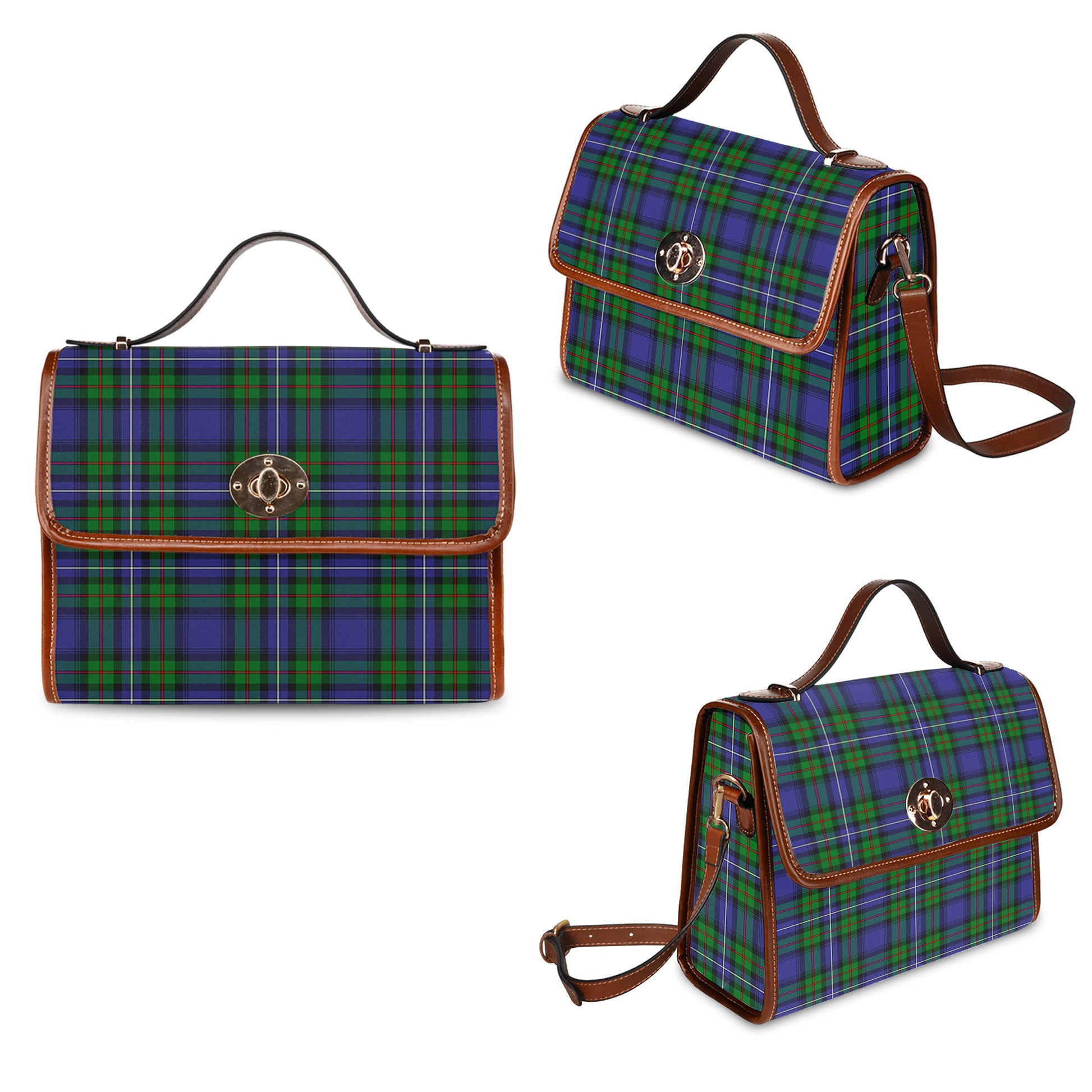 donnachaidh-tartan-leather-strap-waterproof-canvas-bag